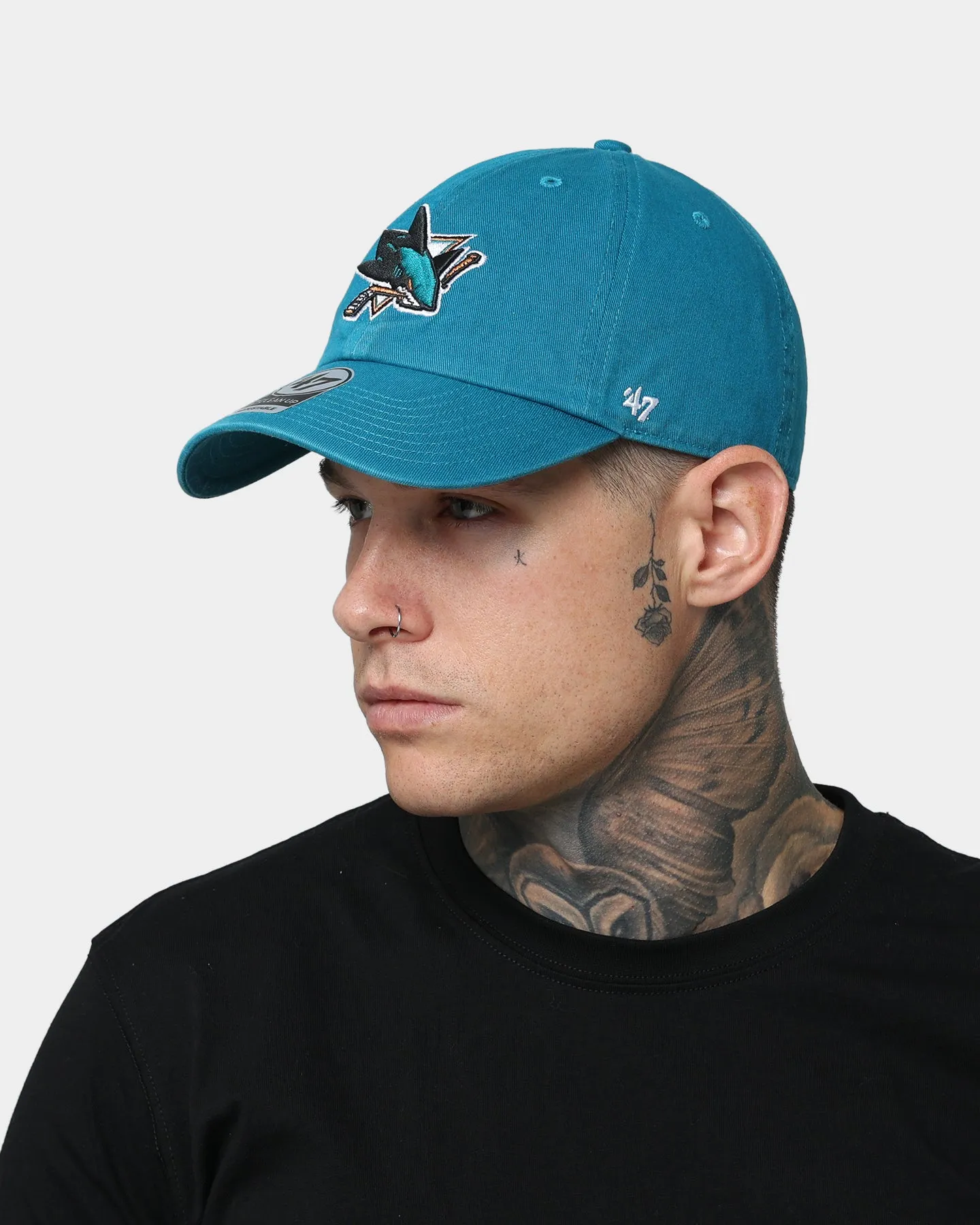 47 Brand San Jose Sharks Clean Up Strapback Dark Teal