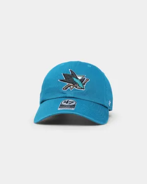 47 Brand San Jose Sharks Clean Up Strapback Dark Teal