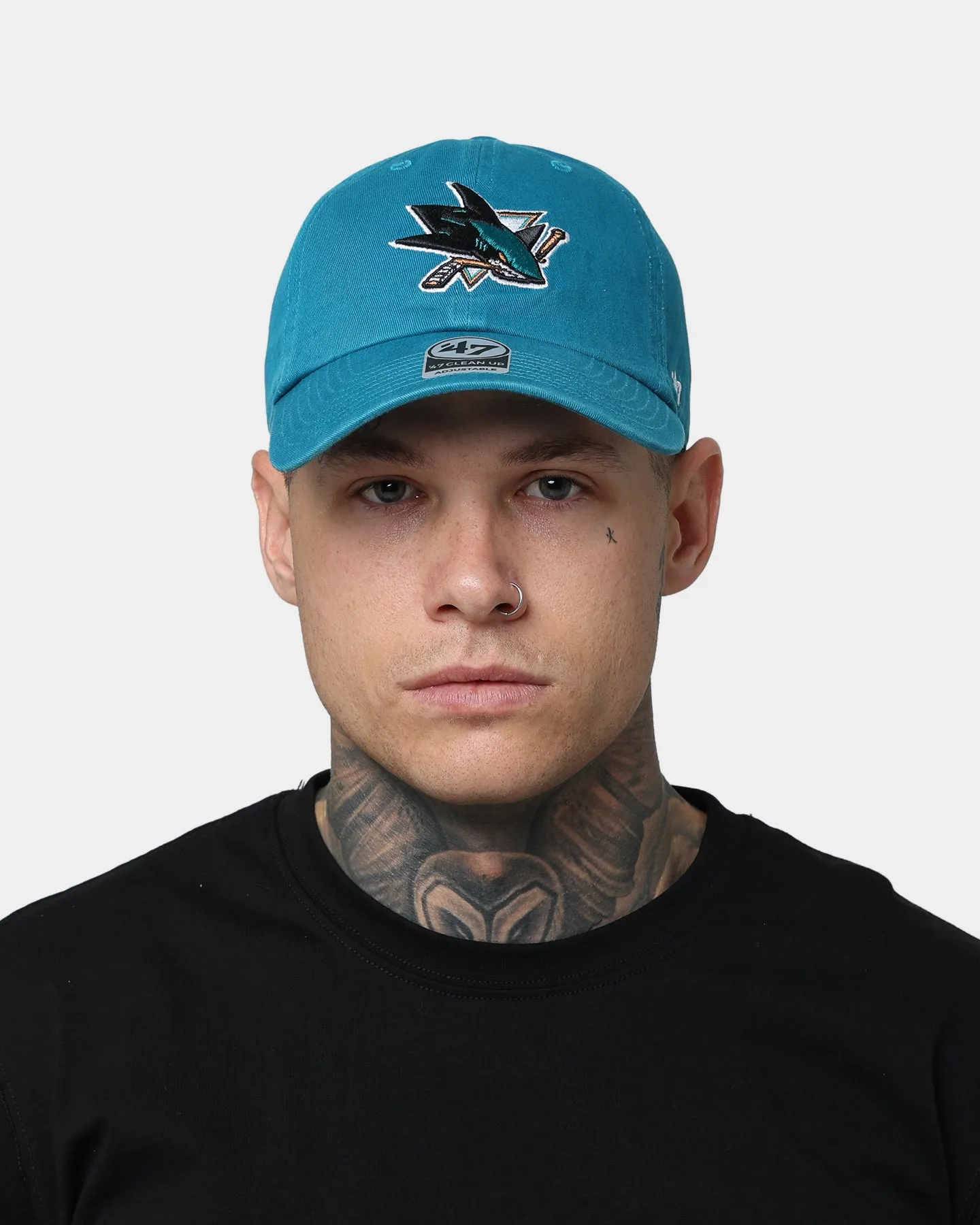 47 Brand San Jose Sharks Clean Up Strapback Dark Teal