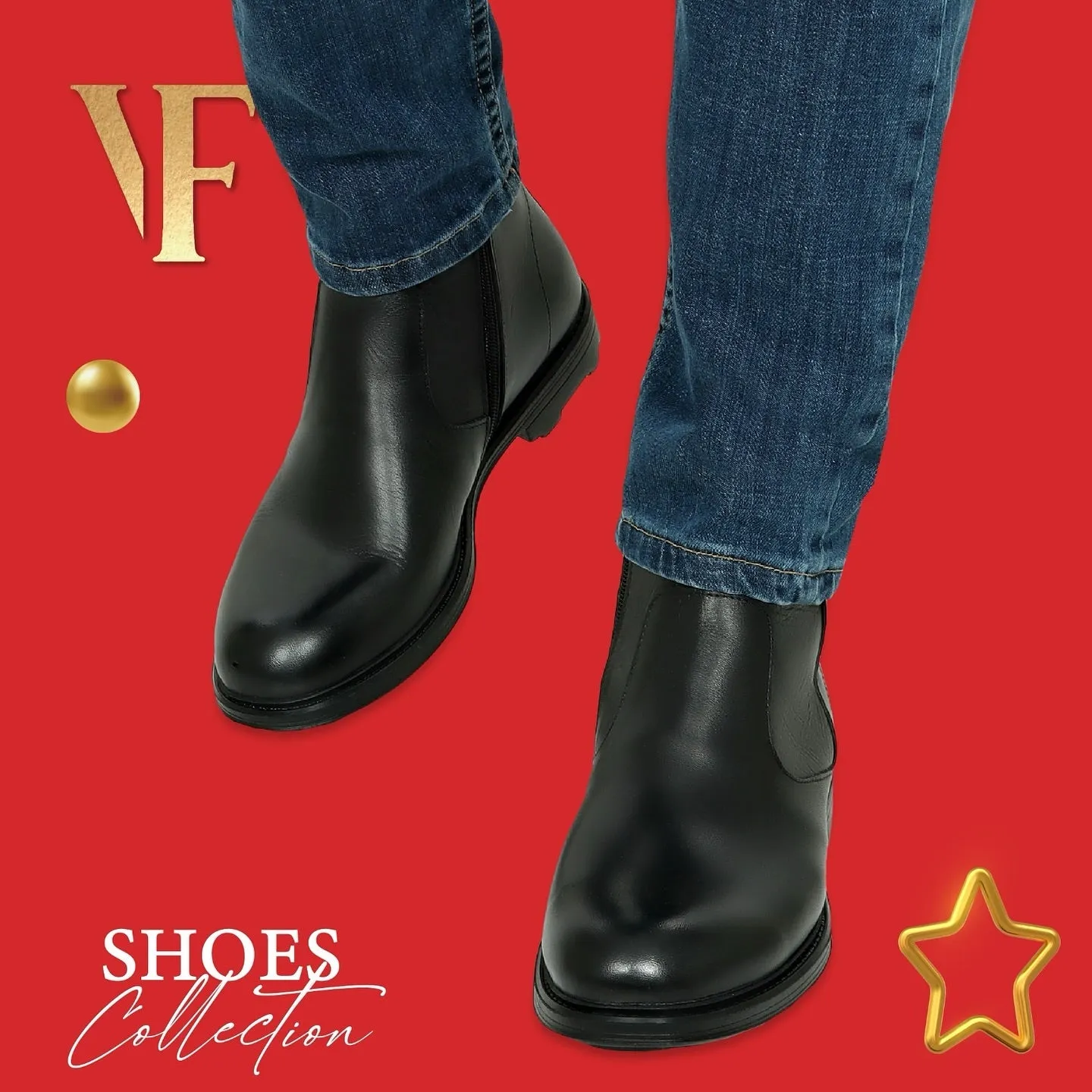 Black Leather Chelsea Boots