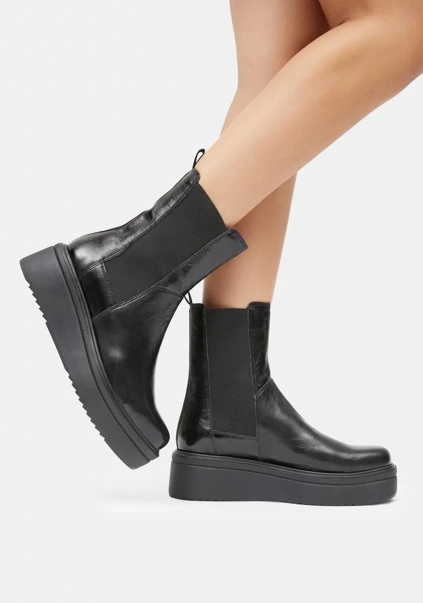 Black Patent Tara Ankle Boots