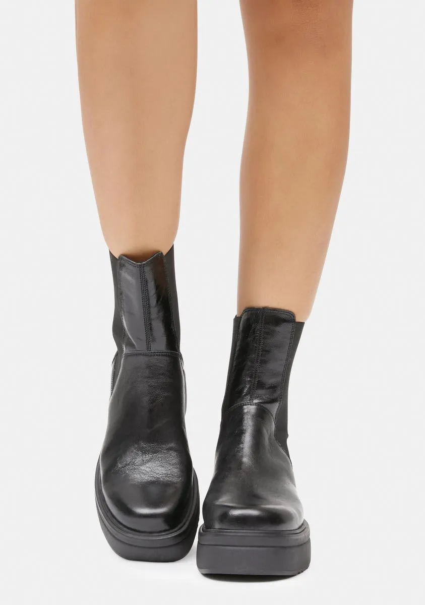 Black Patent Tara Ankle Boots