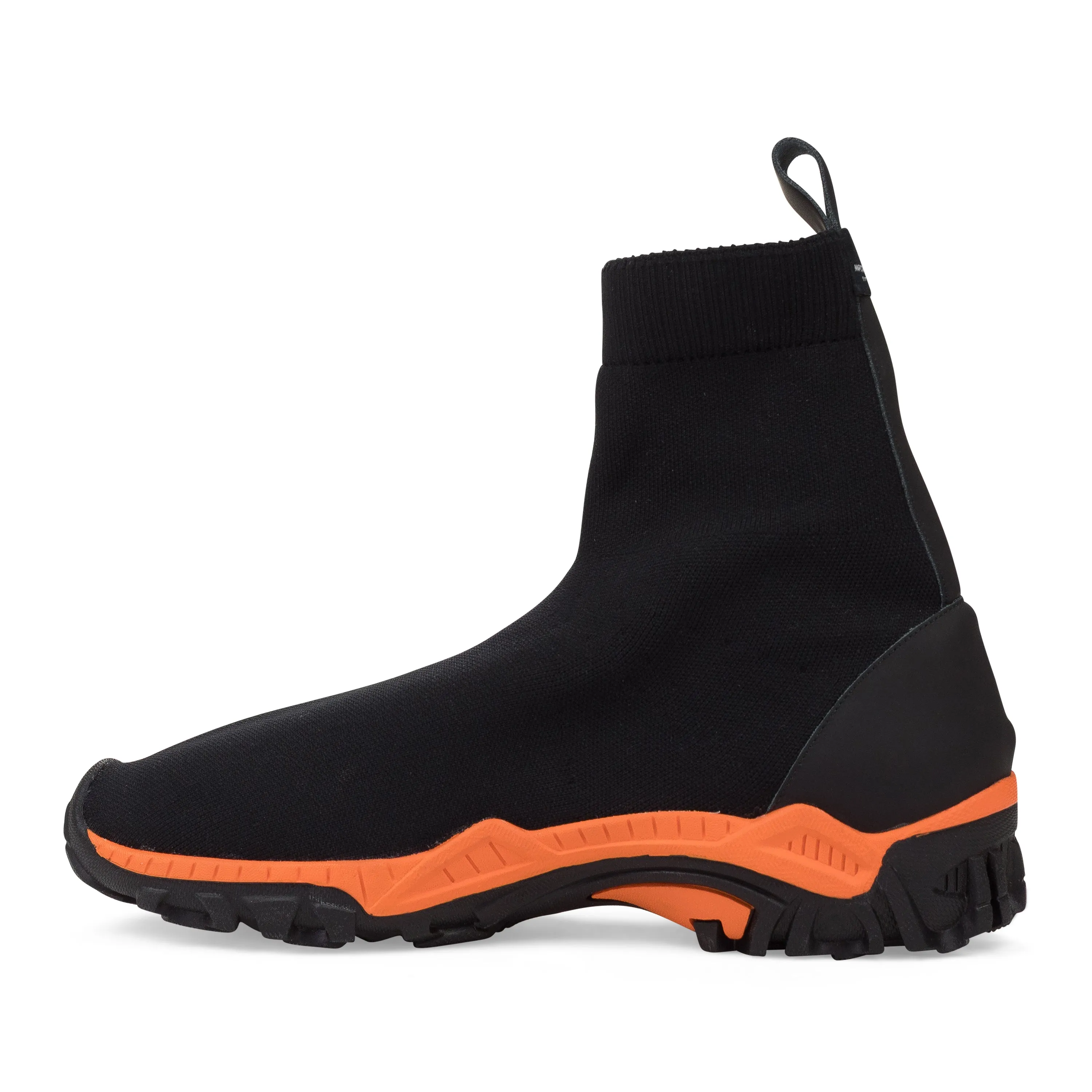 BLACK/ORANGE FLYKNIT BOOTS