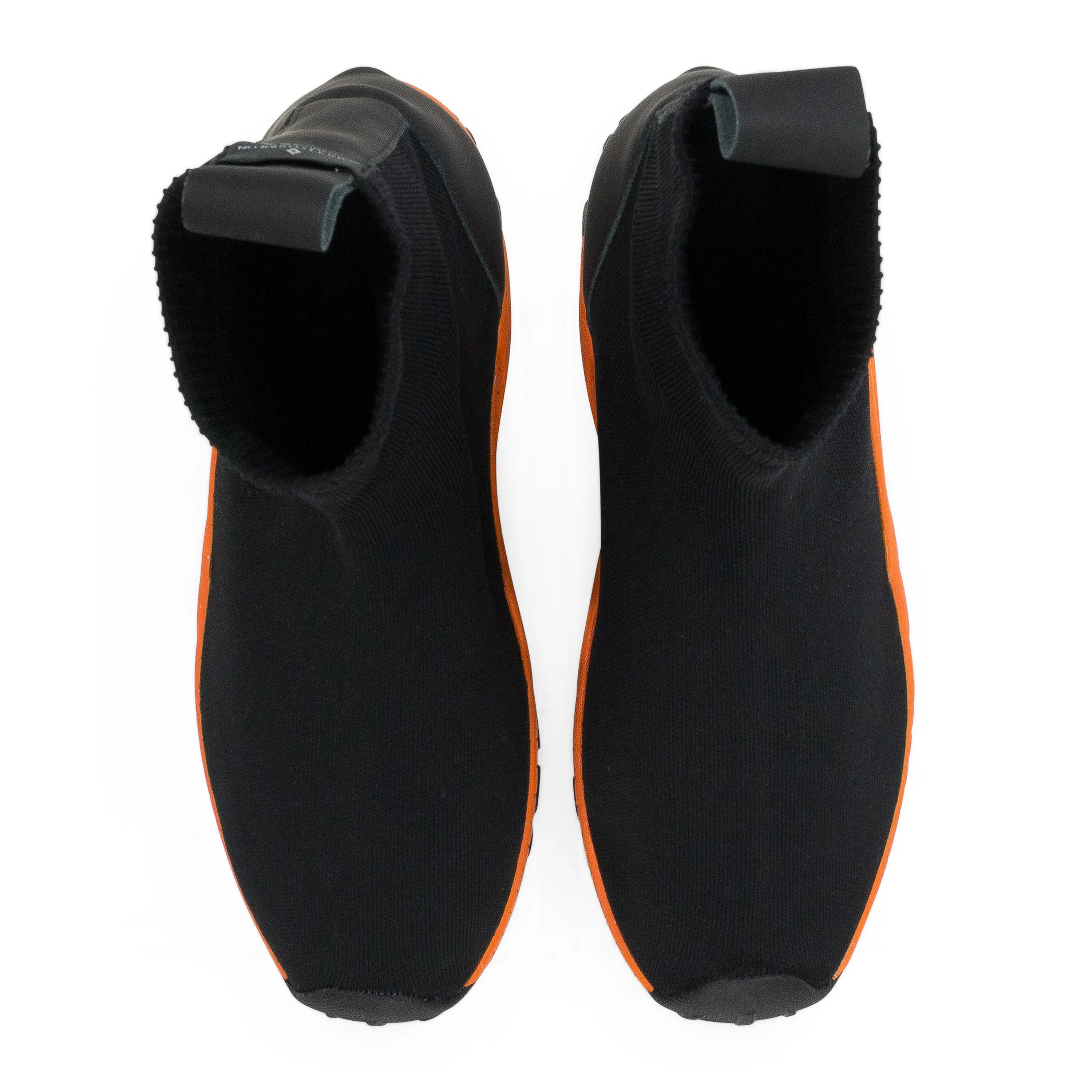 BLACK/ORANGE FLYKNIT BOOTS