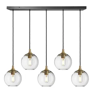 Chelsea Glass Globe 5 Wire Cluster Lights - 7 inch - Clear