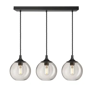 Chelsea Smoked Glass Globe 3 Wire Cluster Lights - 7 inch - Mocha