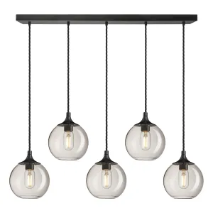 Chelsea Smoked Glass Globe 5 Wire Cluster Lights - 7 inch - Mocha