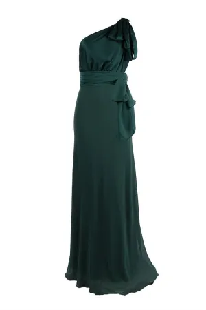 Chelsea Two-Tone Gown in Bottle Green