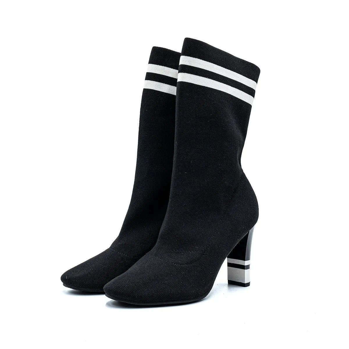 Circus Sock High Boots Fabric Black Colour For Women