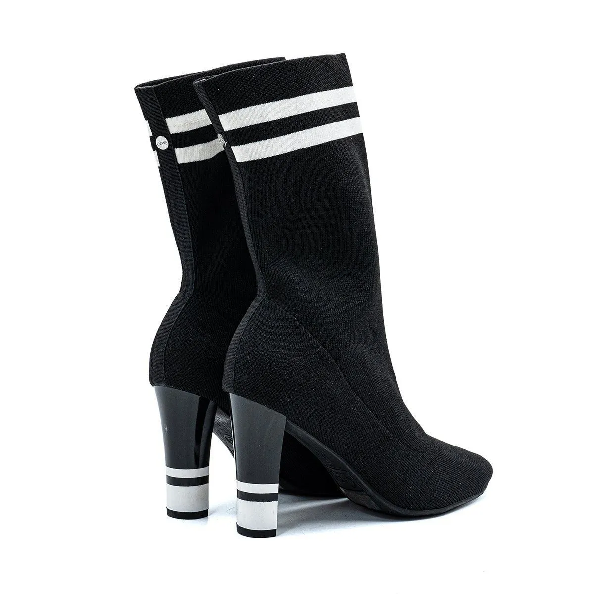 Circus Sock High Boots Fabric Black Colour For Women