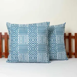 Crafted In Blue Cushion Cover - Set of Two