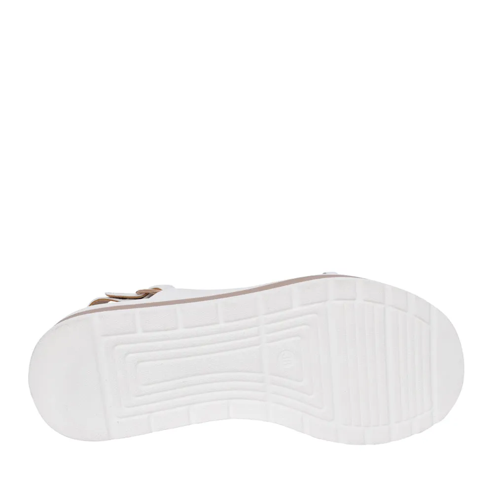 Cross Strap Wedge Sandal - White
