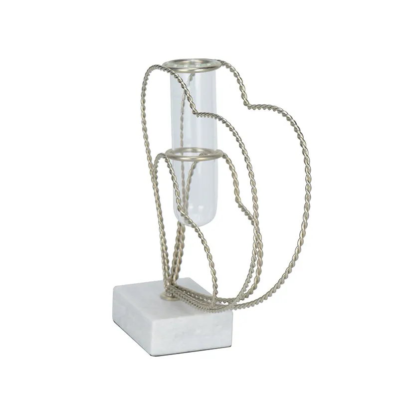 Crossed Hearts Planter - Silver