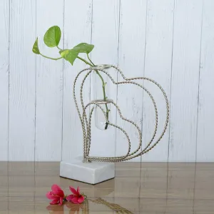 Crossed Hearts Planter - Silver