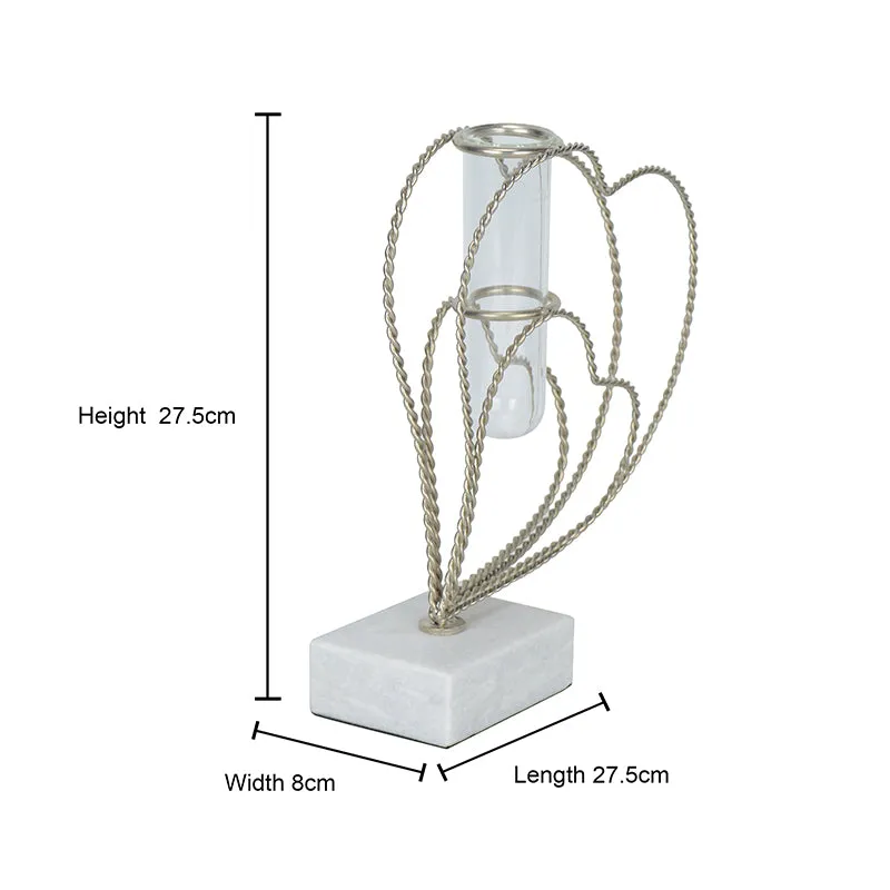 Crossed Hearts Planter - Silver