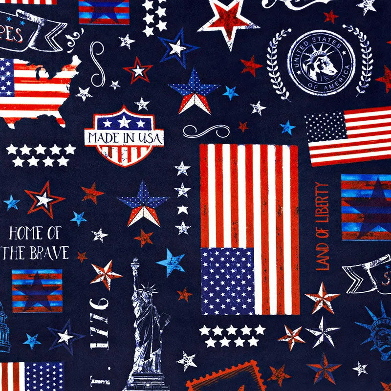 Cuddle® Prints - Americana Ink Digitally Printed Minky Yardage