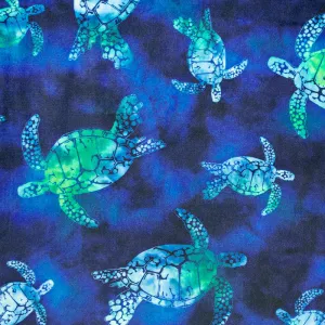 Cuddle® Prints - Bliss Batik Turtles Green Sea Digitally Printed Minky Yardage