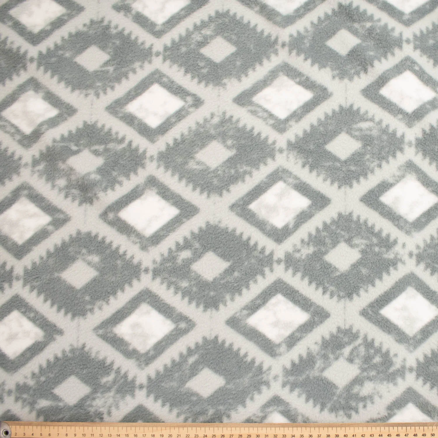 Diamonds on Grey Printed Polar Fleece Design 232
