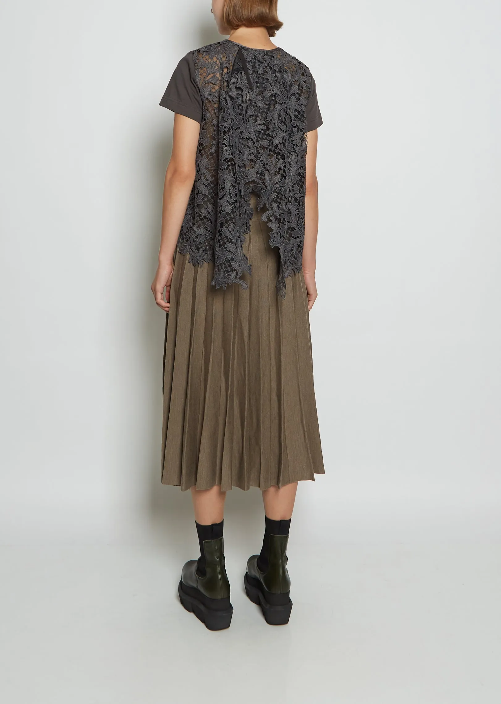 Embroidery Lace Cotton Jersey T-Shirt