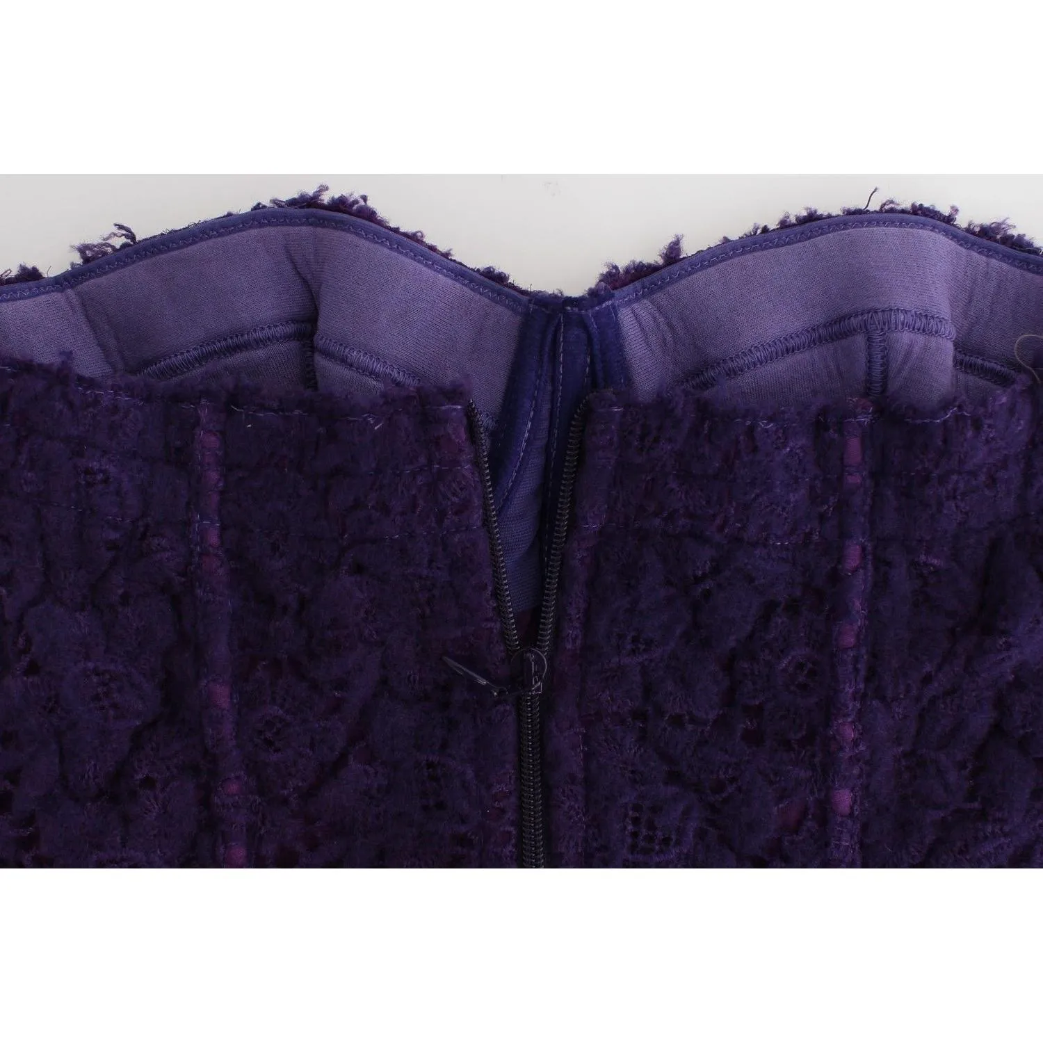 Ermanno Scervino Purple Lace Silk Blend Bustier Corset