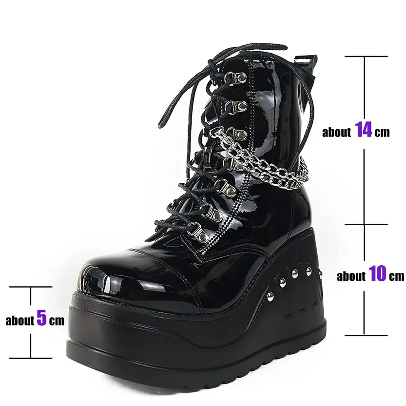 Funki Buys | Boots | Women's Gothic Punk Platform Ankle Boots