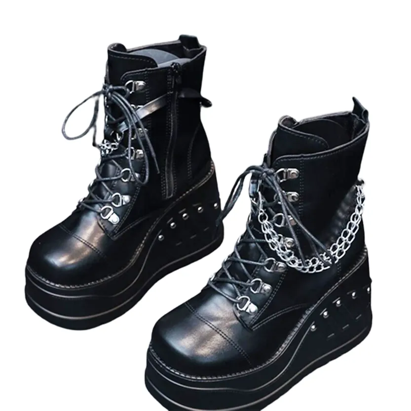 Funki Buys | Boots | Women's Gothic Punk Platform Ankle Boots