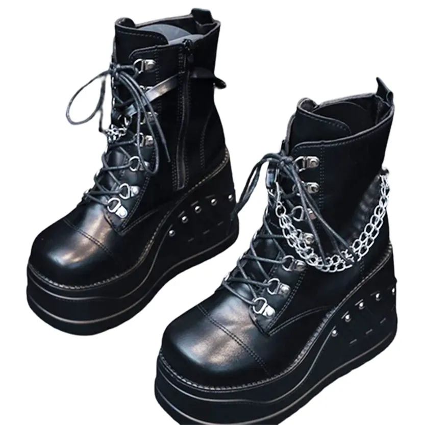 Funki Buys | Boots | Women's Gothic Punk Platform Ankle Boots
