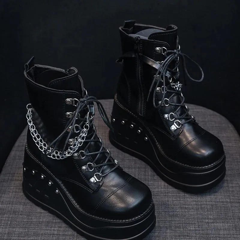 Funki Buys | Boots | Women's Gothic Punk Platform Ankle Boots