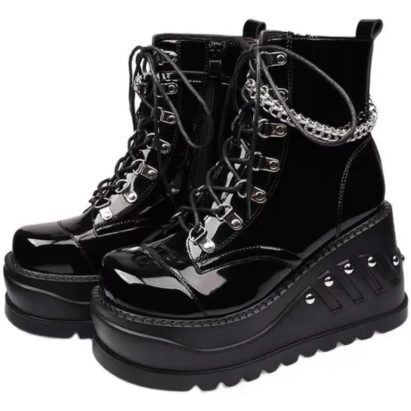 Funki Buys | Boots | Women's Gothic Punk Platform Ankle Boots
