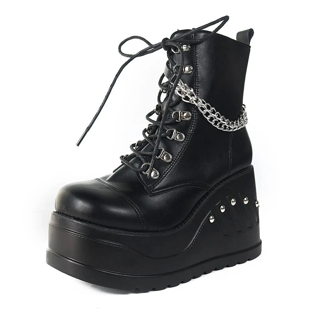 Funki Buys | Boots | Women's Gothic Punk Platform Ankle Boots