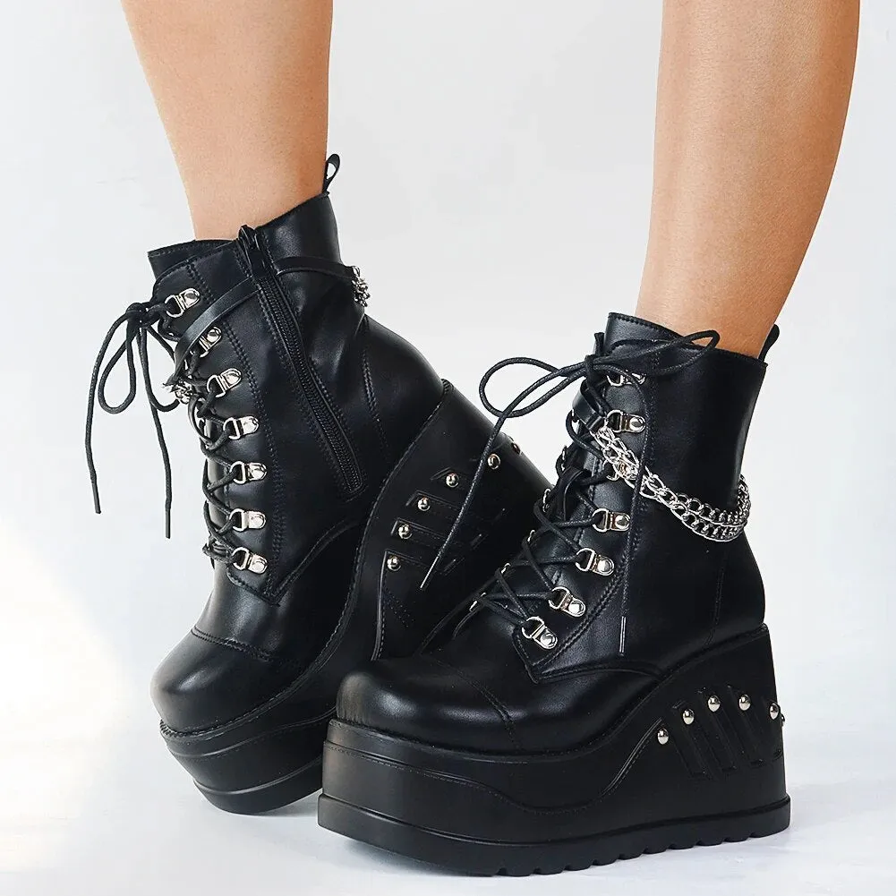 Funki Buys | Boots | Women's Gothic Punk Platform Ankle Boots