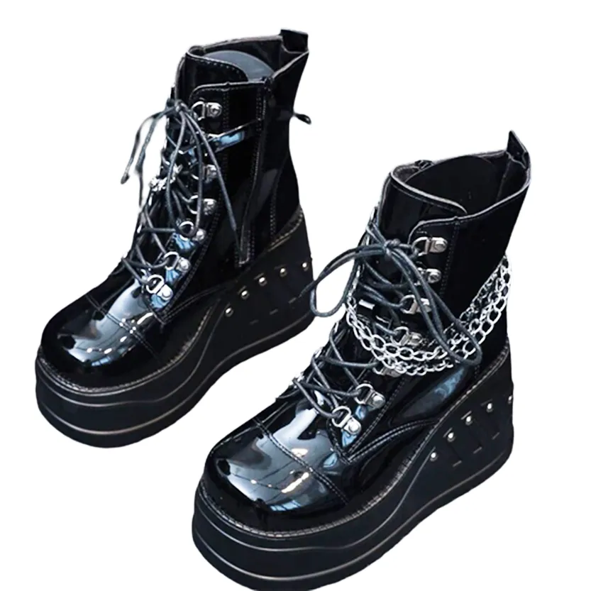 Funki Buys | Boots | Women's Gothic Punk Platform Ankle Boots