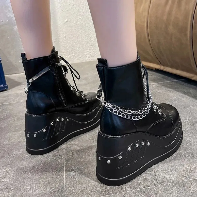 Funki Buys | Boots | Women's Gothic Punk Platform Ankle Boots