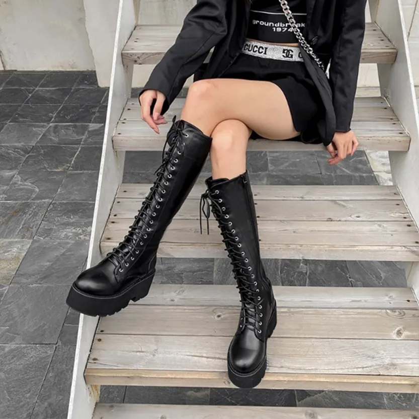 Funki Buys | Boots | Women's Grunge Motorcycle Boot | Chains