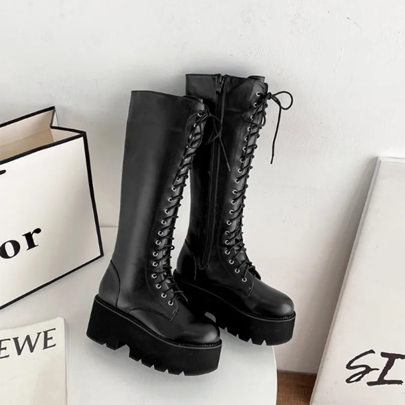 Funki Buys | Boots | Women's Grunge Motorcycle Boot | Chains