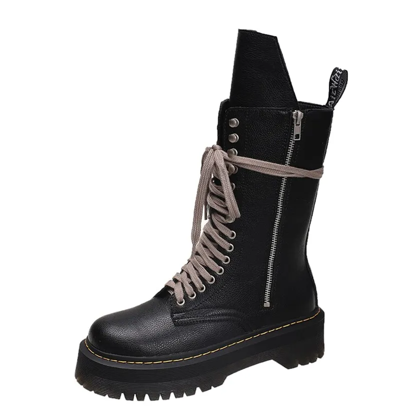 Funki Buys | Boots | Women's Mid Calf Biker Style Punk Boots