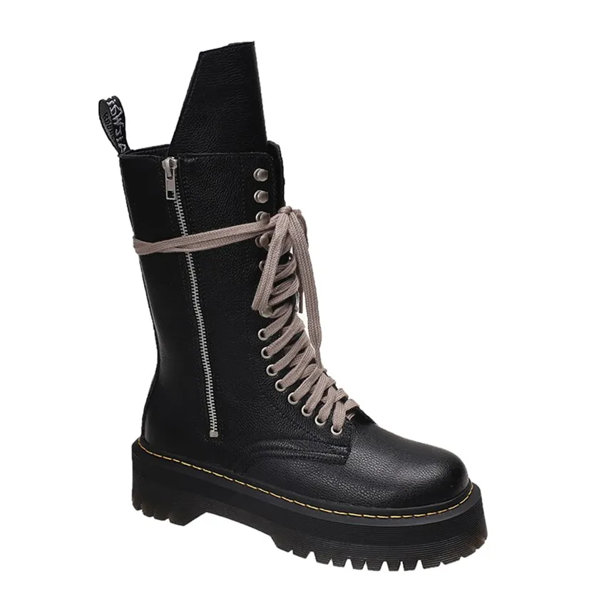 Funki Buys | Boots | Women's Mid Calf Biker Style Punk Boots