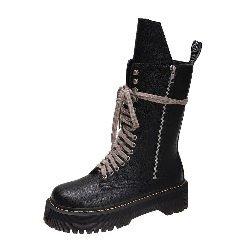 Funki Buys | Boots | Women's Mid Calf Biker Style Punk Boots