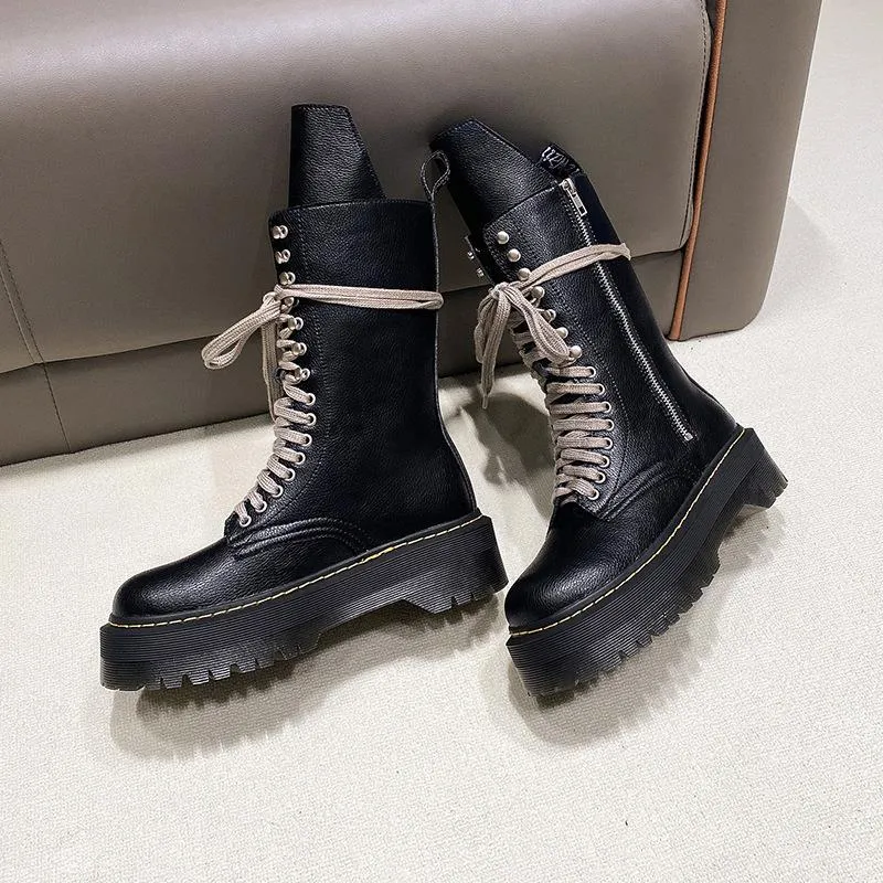 Funki Buys | Boots | Women's Mid Calf Biker Style Punk Boots