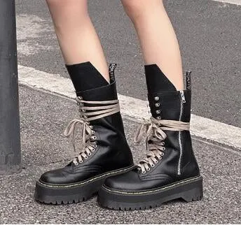 Funki Buys | Boots | Women's Mid Calf Biker Style Punk Boots