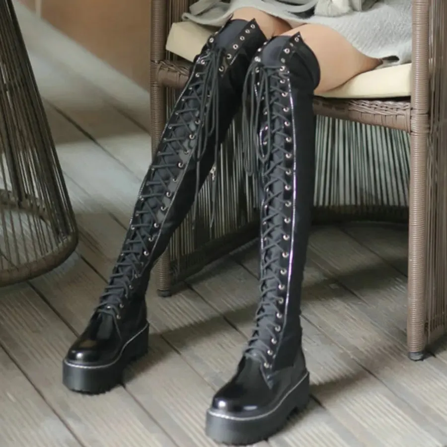 Funki Buys | Boots | Women's Platform Over Knee Sneaker Boot