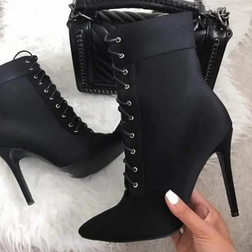 Funki Buys | Boots | Women's Pointed Toe Stiletto Short Boots