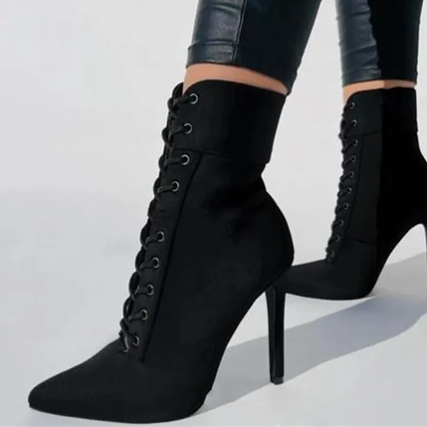 Funki Buys | Boots | Women's Pointed Toe Stiletto Short Boots