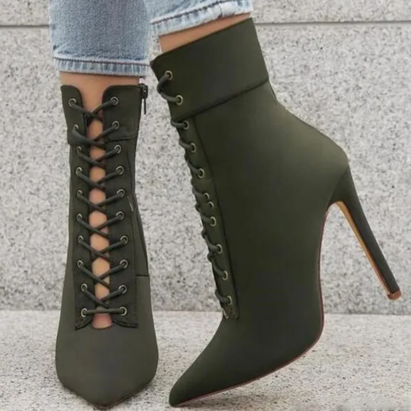 Funki Buys | Boots | Women's Pointed Toe Stiletto Short Boots