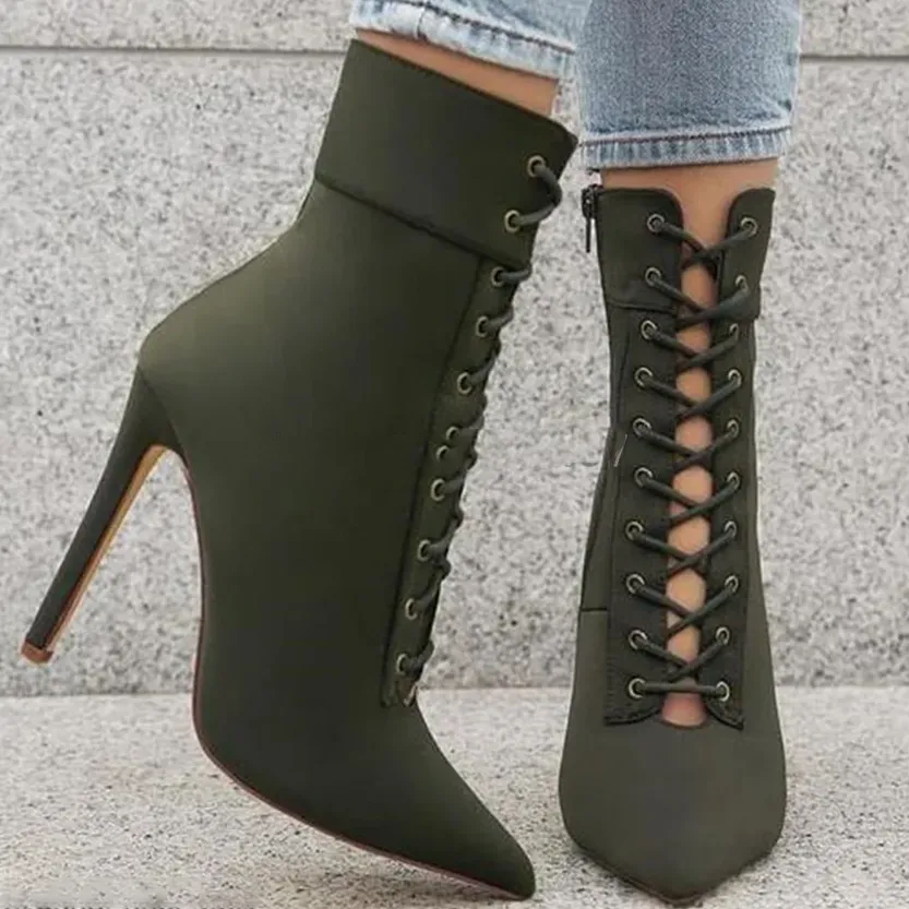 Funki Buys | Boots | Women's Pointed Toe Stiletto Short Boots