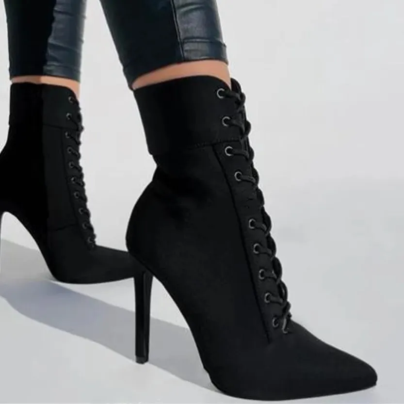 Funki Buys | Boots | Women's Pointed Toe Stiletto Short Boots