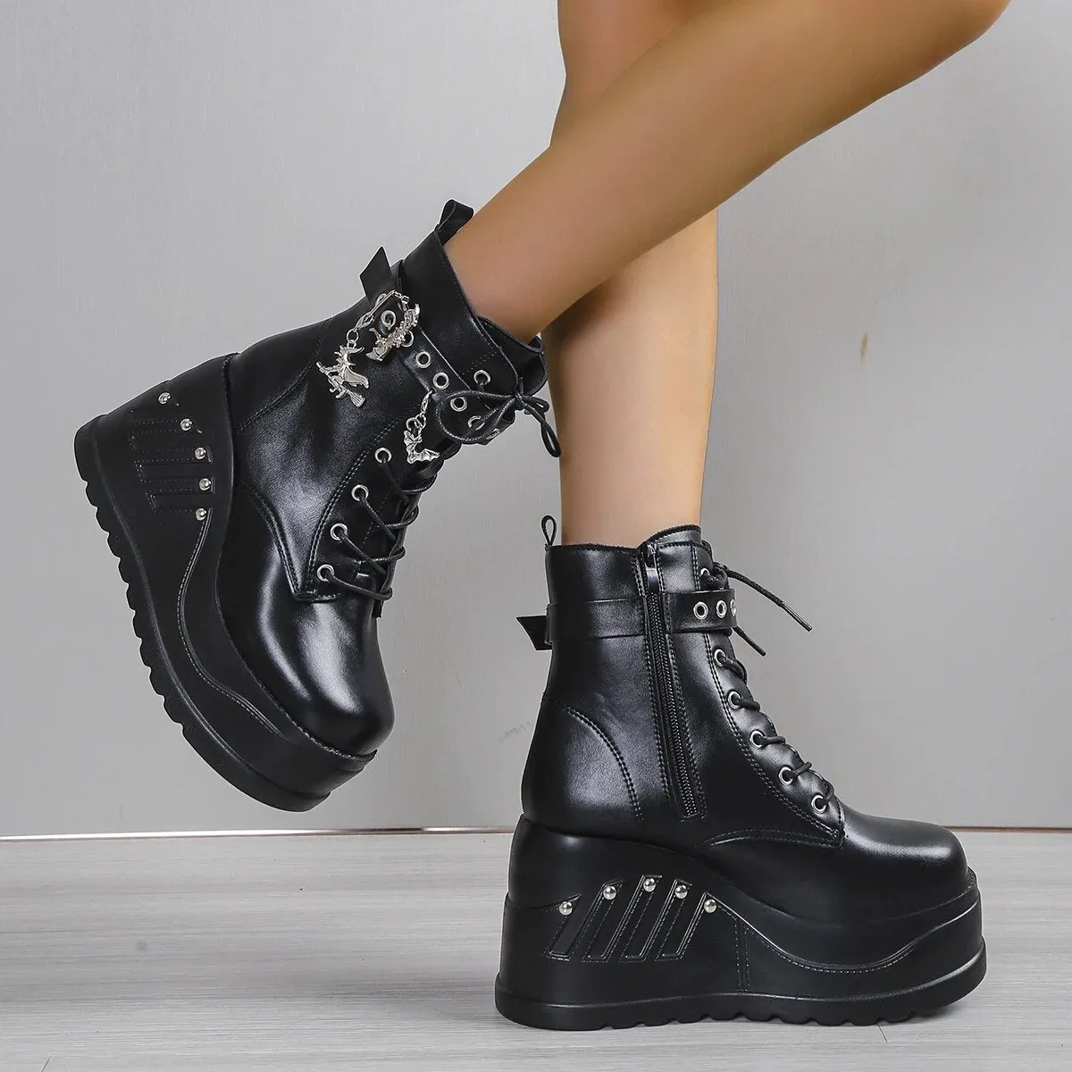 Funki Buys | Boots | Women's Punk Chunky Platform Creepers