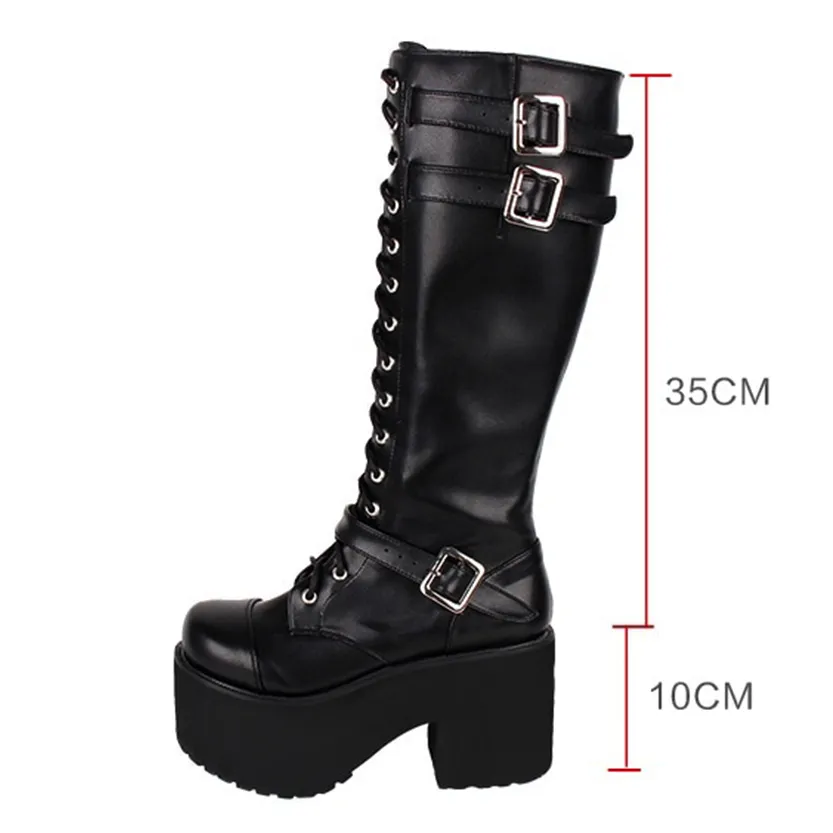 Funki Buys | Boots | Women's Punk Motorcycle  Platforms Boots