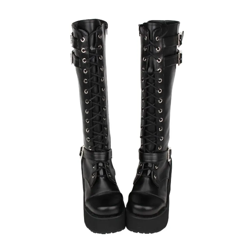 Funki Buys | Boots | Women's Punk Motorcycle  Platforms Boots