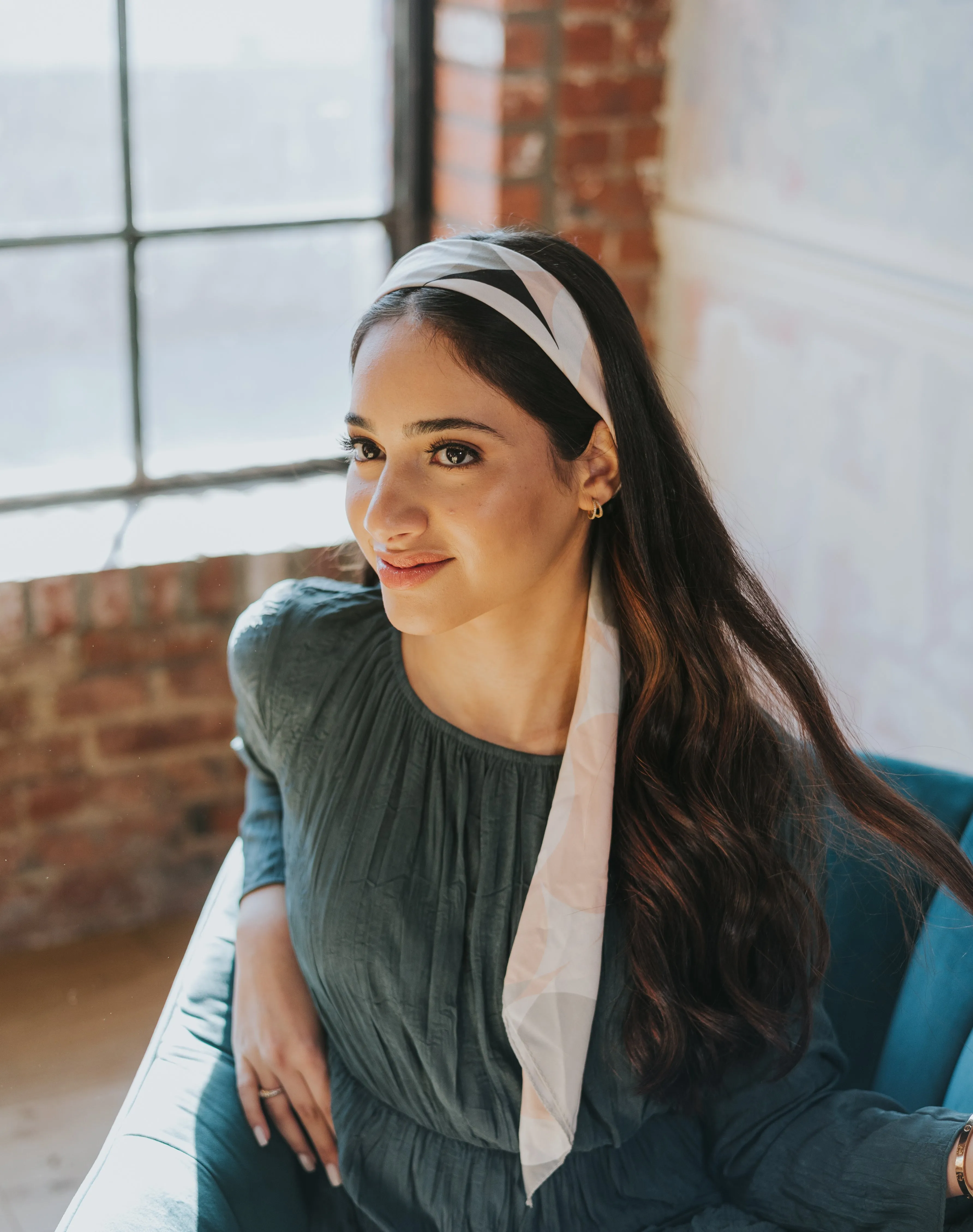 Geometric Floral Head Scarf